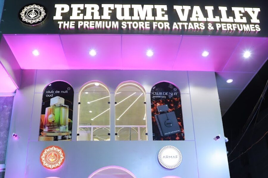 Perfume Valley Mehdipatnam storefront on Humayun Nagar Road, Hyderabad