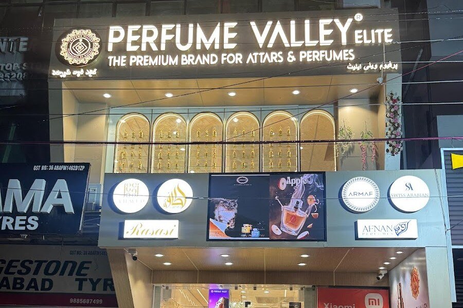 Perfume Valley Elite storefront on Tolichowki Road, Hyderabad